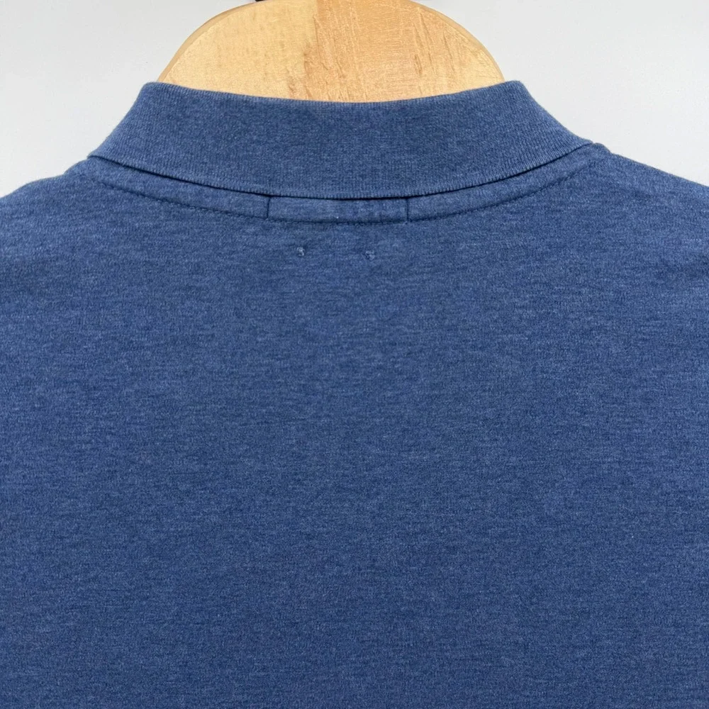 Polo Ralph Lauren Polo Shirt Men XL Blue Classic Fit Heathered Flesh Pony Preppy